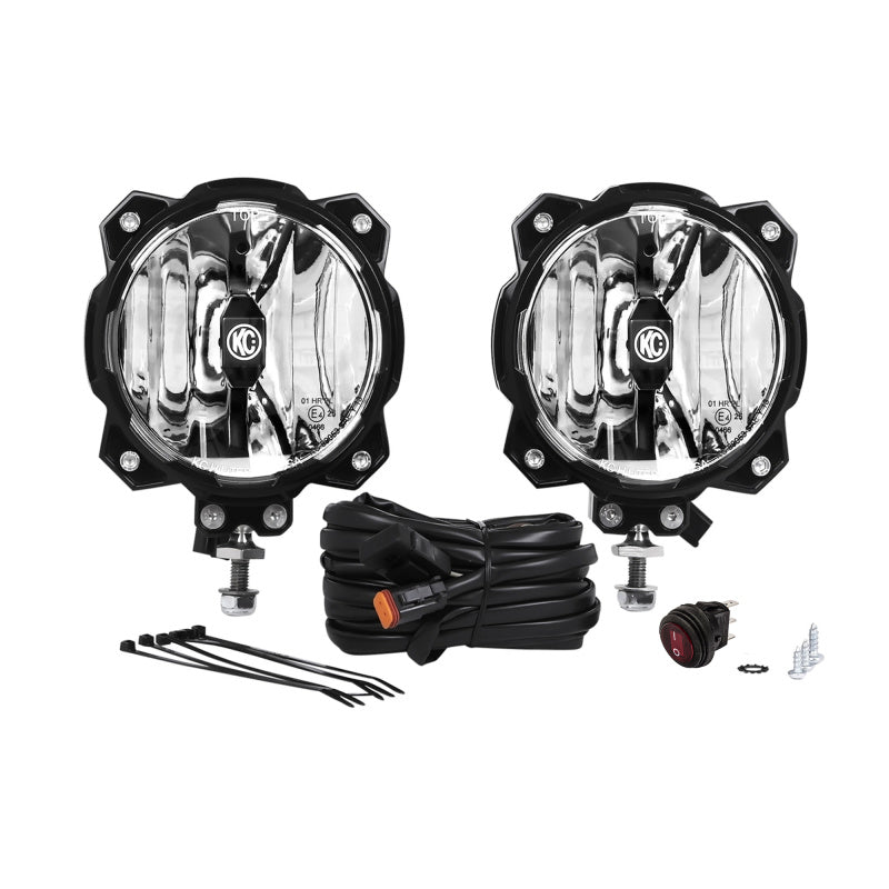 KC HiLiTES 6in. Pro6 Gravity LED Light 20w Single Mount SAE/ECE Driving Beam (Pair Pack System) KCL91303