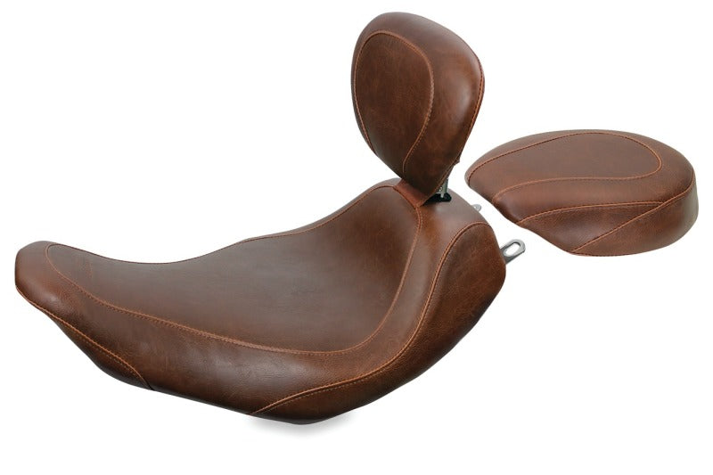 Mustang 97-07 Harley Rd King,06-07 Str Glide,00-05 Eagle Wide Tripper Solo Seat - Brown MMP76721