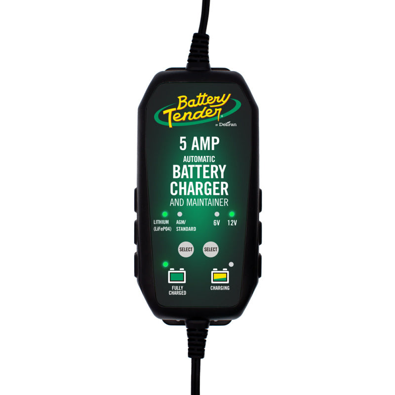 Battery Tender 12V 5A Lead Acid & Lithium Selectable Battery Charger BTN022-0186G-DL-WH