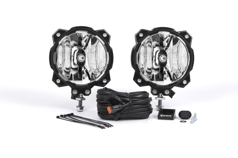 KC HiLiTES 6in. Pro6 Gravity LED Light 20w Single Mount SAE/ECE Driving Beam (Pair Pack System) KCL91303