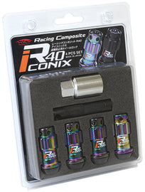 Project Kics 12X1.25 R40 Iconix Neochrome Lug Nut Lock Set - 4 PJKWYIF43NK