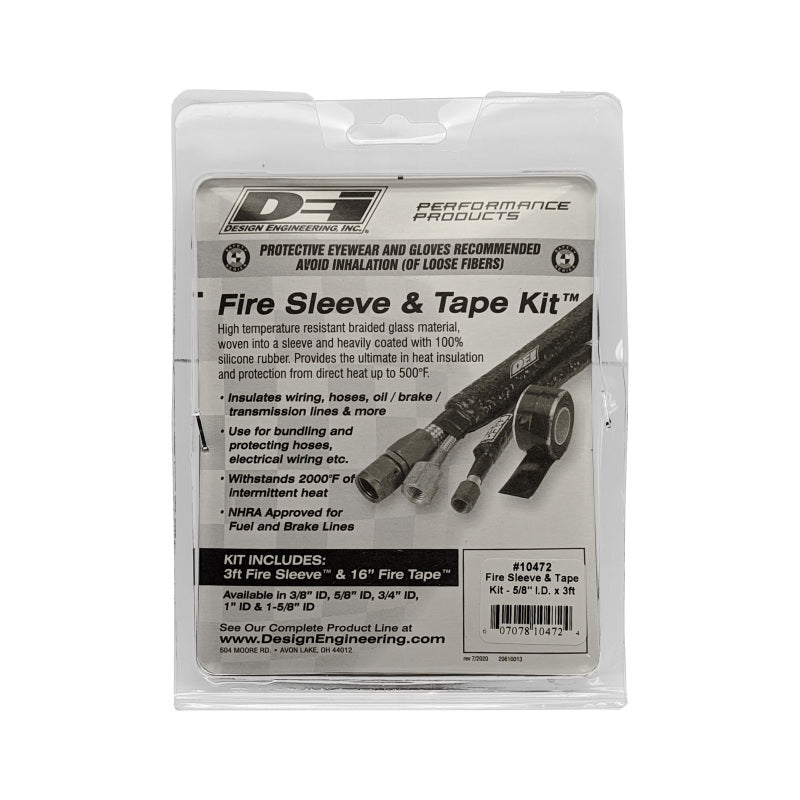 DEI Fire Sleeve and Tape Kit 5/8in I.D. x 3ft DEI10472