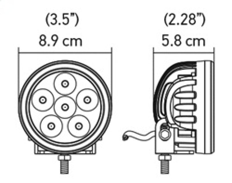 Hella Value Fit 90mm 6 LED Light - PED Off Road Spot Light HELLA357201001
