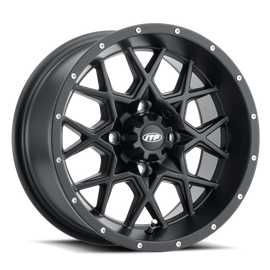 ITP Hurricane 14X7 / 4x156 BP / 6+1 Offset Matte Black Wheel