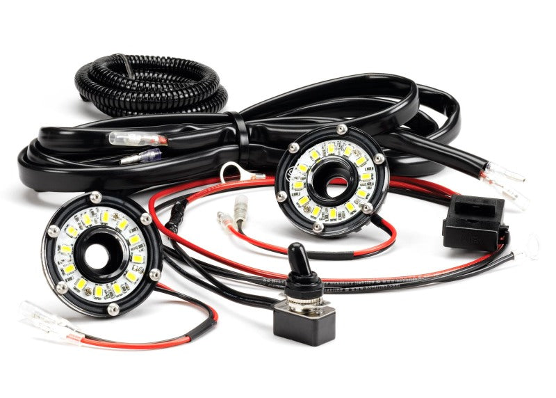 KC HiLiTES Cyclone 2in. LED Universal Under Hood Lighting Kit (Incl. 2 Cyclone Lights/Switch/Wiring) KCL355