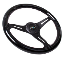 Load image into Gallery viewer, NRG Classic Wood Grain Steering Wheel (350mm) Black Paint Grip w/Black 3-Spoke Center NRGST-015BK-BK