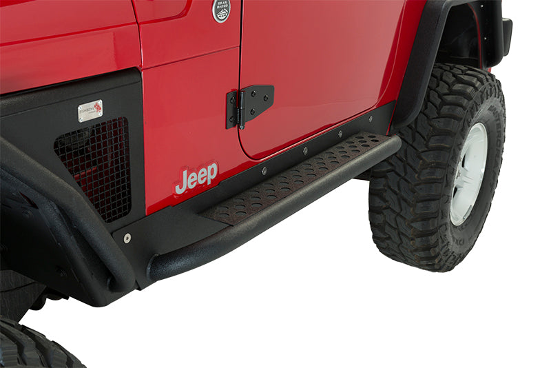 Fishbone Offroad 97-06 Jeep Wrangler TJ Steel Rock Slider - Black Textured Powdercoat FBOFB23028