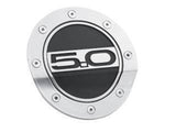 Comp Series Fuel Door; Silver w/Black Accents; 5.0 Logo; - Drake Muscle FR3Z-6640526-5S