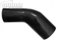 Load image into Gallery viewer, BOOST Products Silicone Reducer Elbow 45 Degrees, 3" - 2-1/2" ID, Black