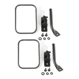 Stubby Trail Mirror Rect angular Pair Text Black - Rugged Ridge 11025.22
