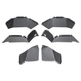 Rugged Ridge Inner Fender Liners, Rear, Aluminum, Blk; 18-21 Jeep Wrangler JL