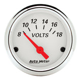 Arctic White Voltmeter - AutoMeter 1391
