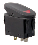 This black 2-position rocker switch from Rugged Ridge has a red indicator light. - Rugged Ridge 17235.02