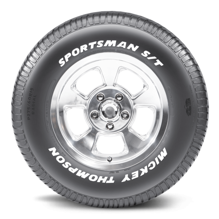 Sportsman S/T 15.0 Inch P275/60R15 Raised White Letter Passenger Auto Radial Tire Mickey Thompson