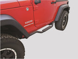 Side Bar (pr) Drop Step Slimline 2-inch Bar, Jeep JK 2DR 07-15, Black Textured - Rampage 26627