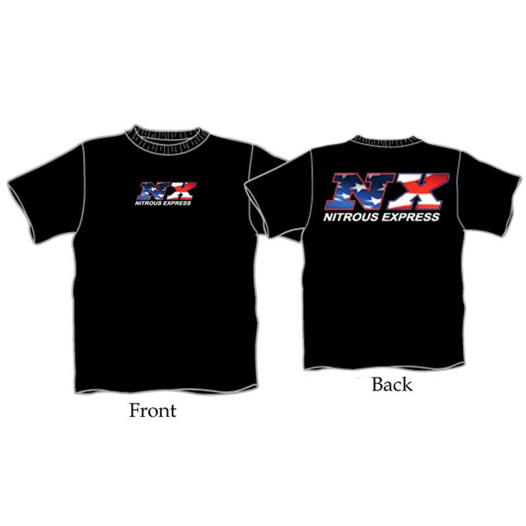 Nitrous Express Medium Black Nx American Flag Shirt