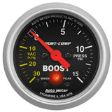 2-1/16in S/C Boost/Vac. Gauge 30in/15psi - AutoMeter 3376