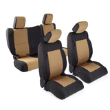 Neoprene Seat Cover 13-18 Wrangler JK 4 DR Set Front/Rear Tan Smittybilt - Smittybilt 471625
