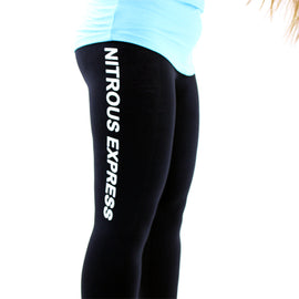 Nitrous Express Womens Black Leggings With White Logo Xl