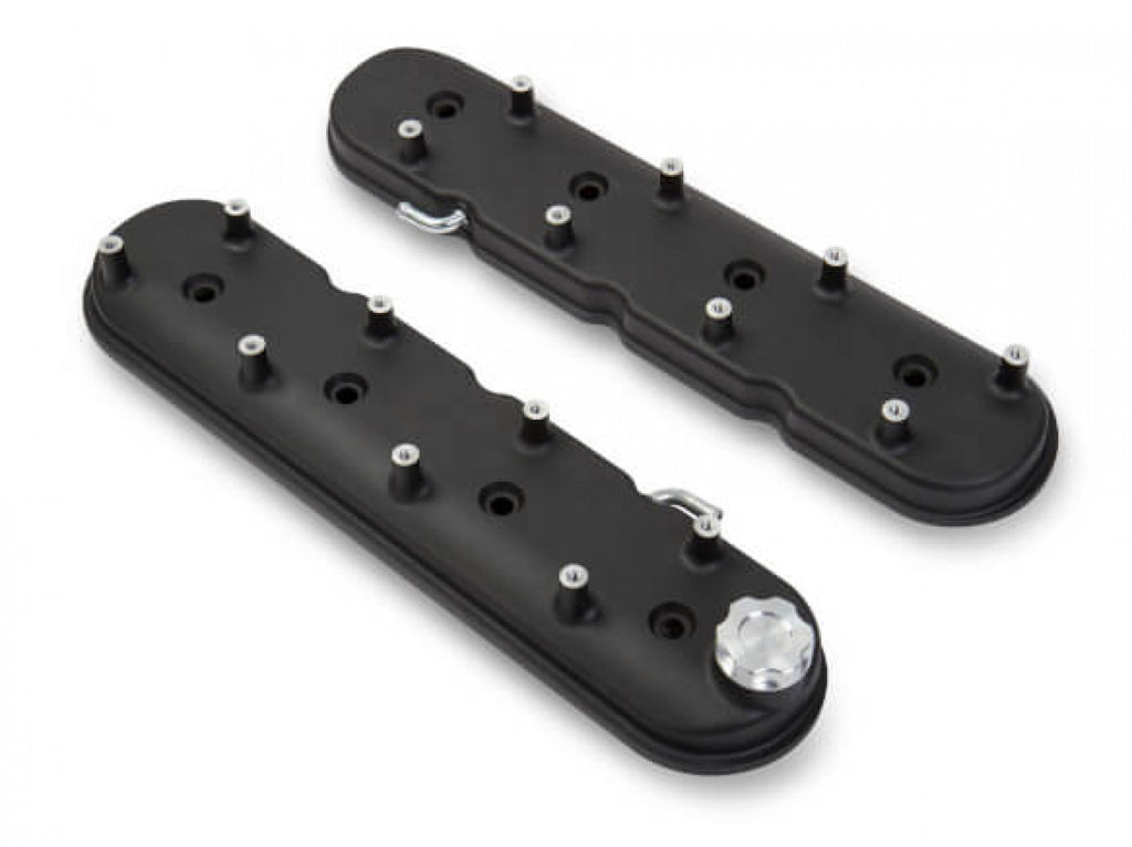 Holley LS Valve Covers - Satin Black Textured Finish
