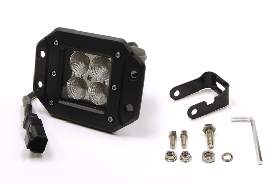 3.0 X 3.0 Inch 16W Square Flush Mount LED Light Flood Beam 1,440 Lumens Each Southern Truck Lifts