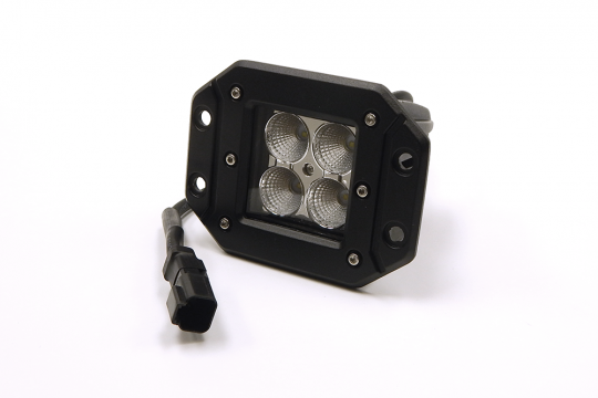 3.0 X 3.0 Inch 16W Square Flush Mount LED Light Flood Beam 1,440 Lumens Each Southern Truck Lifts