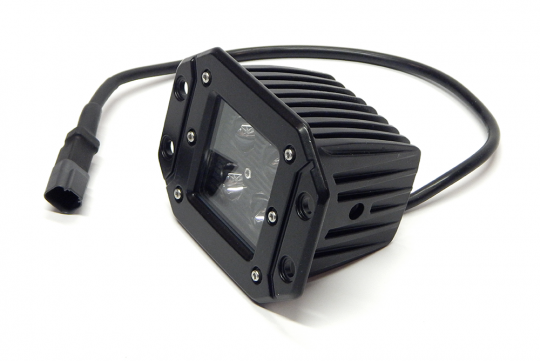 3.0 X 3.0 Inch 16W Square Flush Mount LED Light Flood 1,440 Lumens Each Black Series Southern Truck Lifts