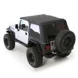 Bowless Soft Top Combo 97-06 Wrangler TJ OEM Replacement W/Tinted Windows Black Diamond Smittybilt - Smittybilt 9973235