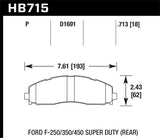 LTS Disc Brake Pad; 0.713 Thickness; - Hawk Performance HB715Y.713