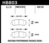 HPS 5.0 Disc Brake Pad; 0.639 Thickness; - Hawk Performance HB803B.639