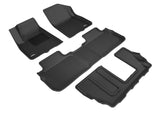 3D MAXpider KAGU Floor Mat; Black; 4 pc.; 2 pc. Front Row; 1 pc. 2nd Row; 1 pc. 3rd Row;