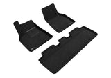 3D MAXpider ELEGANT Floor Mat; 3 pc.; 1st/2nd Row; Front and Rear; Black;