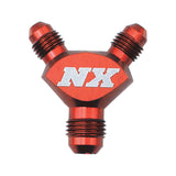 6AN x 4AN x 4AN BILLET PURE-FLO Y FITTING (RED). - Nitrous Express 16083