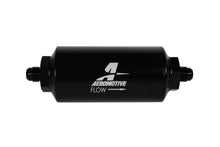 Load image into Gallery viewer, Aeromotive Filter, In-Line, 10-m Fabric Element, AN-06 Male, Bright-Dip Black, 2" OD