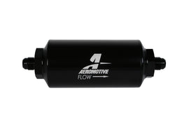 Aeromotive Filter, In-Line, 10-m Fabric Element, AN-06 Male, Bright-Dip Black, 2