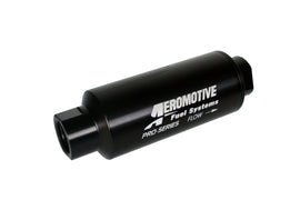 Aeromotive Filter, In-Line, 10-m Fabric Element, ORB-12 Port, Black Hardcoat Pro-Series, 2-1/2