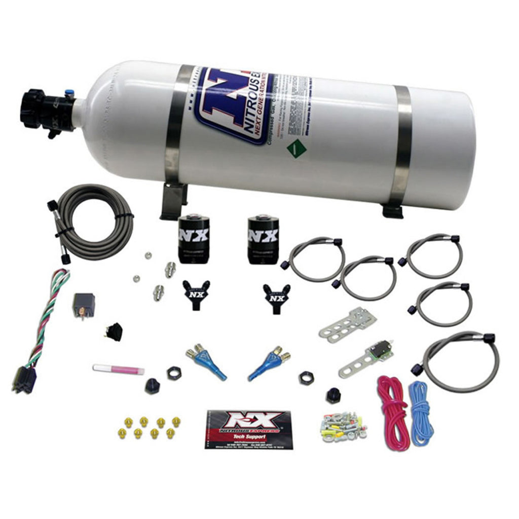 Nitrous Express Gm Efi Dual Nozzle (100-300Hp) With 15Lb Bottle