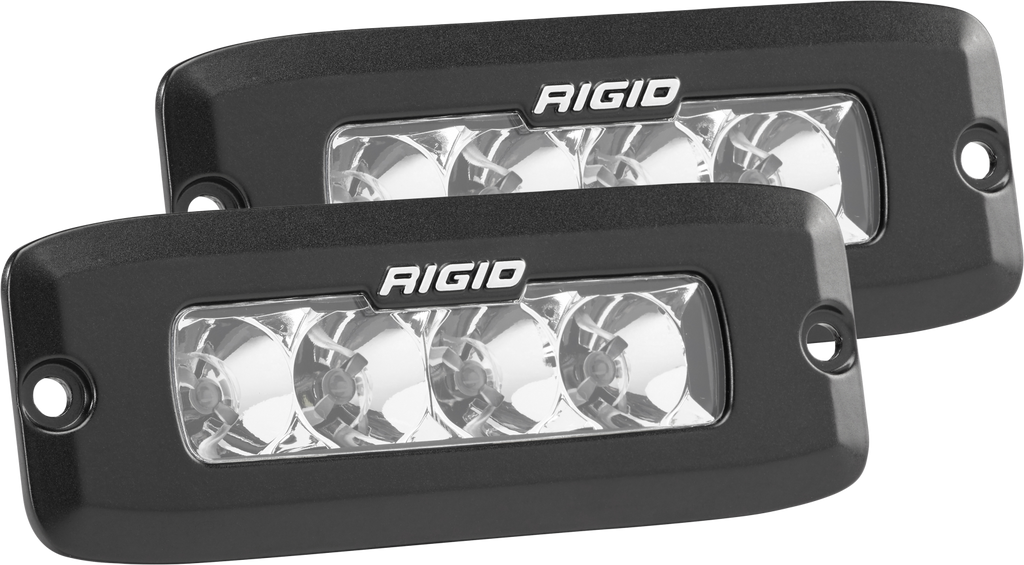 RIGID Industries 925113 RIGID SR-Q Series PRO, Flood Optic, Flush Mount, Black Housing, Pair