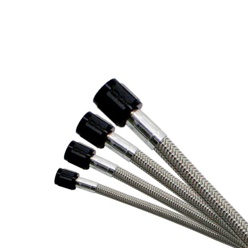 Nitrous Express 6AN (4Ft) Stainless Steel Braided Hose (Black)