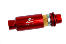 Load image into Gallery viewer, Aeromotive Filter, In-Line, 10-m Fabric Element, ORB-10 Port, Bright-Dip Red, 2" OD