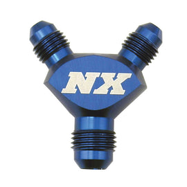 Nitrous Express 3AN X 3AN X 3AN  Billet Pure-Flo  Y  Fitting (Blue)